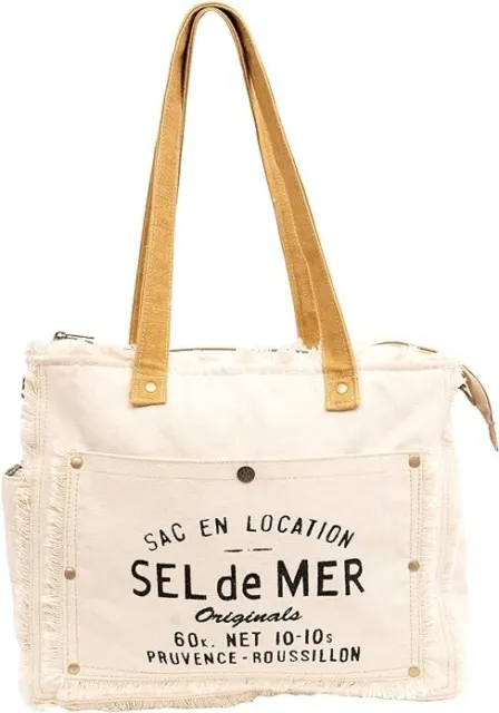 Sel De Mer Upcycled Large Upcycled Canvas Crossbody Bag & Tote Bag