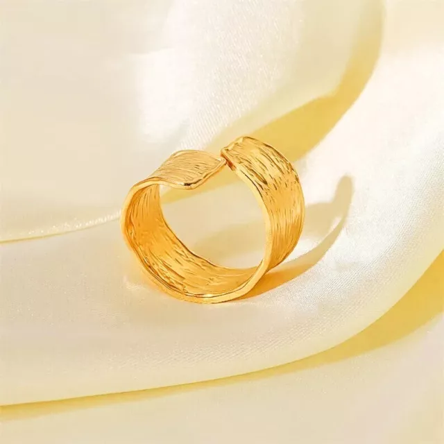 Adjustable Ring 18K Gold Plated Stainless Steel for Women