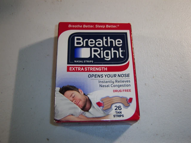 Tiras nasales Breathe Right, fuerza extra, tiras nasales bronceadas, 26 quilates EXP 05/2027