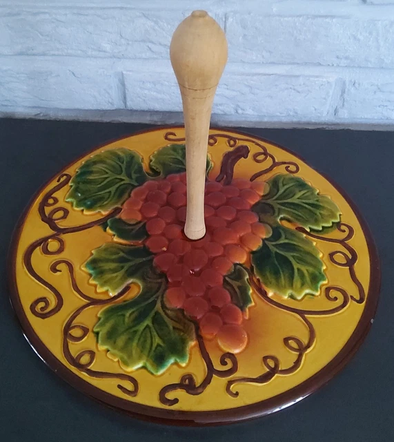 Plateau à Fromages Vintage VERCERAM ? – Jaune Orangé Nervuré Et Couteau