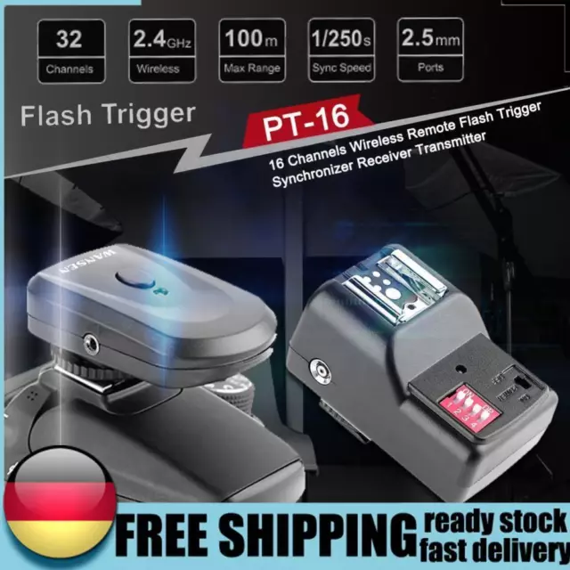 16 Channels Radio Wireless Remote Speedlite Flash Trigger Shutter Synchronizer D