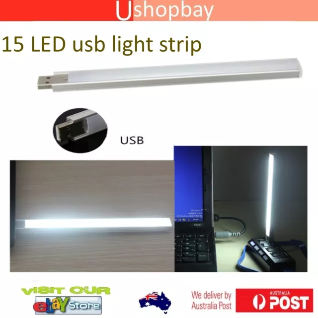 USB Portable Strip 15 USB Lamp Light Maximum Illumination For Laptop PC Notebook