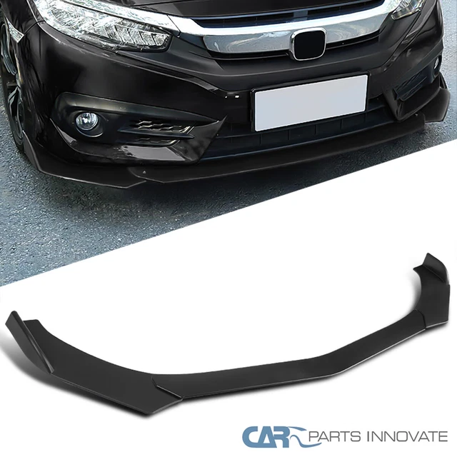 Fits Universal Ford Honda BMW Matte Black PP Front Bumper Lip Spoiler 3PC