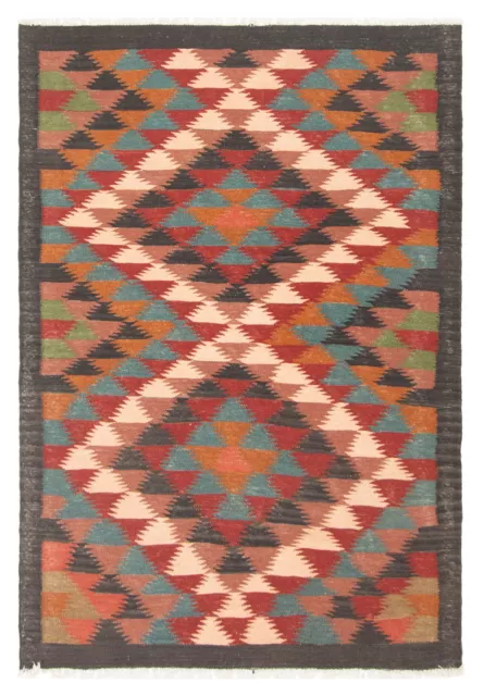 Vintage Hand Woven Carpet 2'11" x 4'5" Traditional Wool Kilim Rug