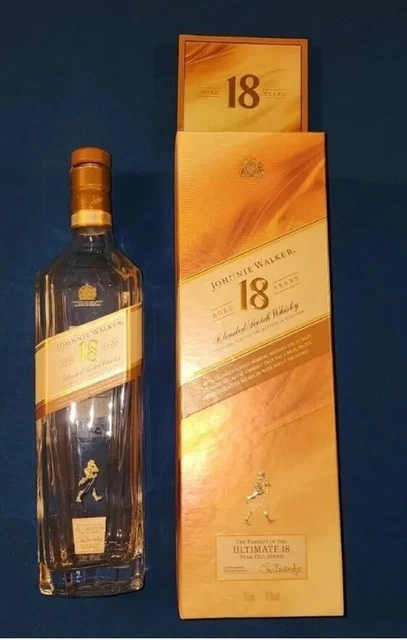Johnnie Walker Gold Label Scotch Whiskey 18 Years EMPTY 1LT Bottle with Box