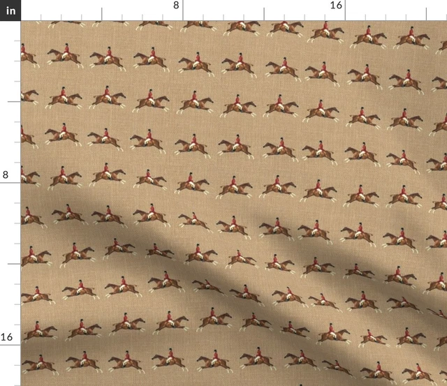 Equestrian Horse Fox Hunter Hound Pony Spoonflower Fabric by the Yard