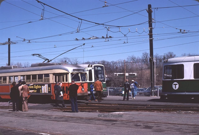 MBTA 3342 Dallas car Farewell at Riverside 1978 Original Kodachrome Slide