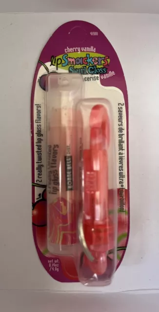 Bonne Bell Lip Smackers Vintage VTG Swirl Gloss Cherry Vanilla With Keychain