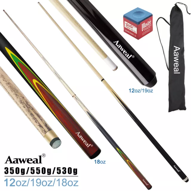 57" Hardwood ASH WOODEN POOL SNOOKER BILLIARD CUE SET 2-Piece Table Cues Sticks