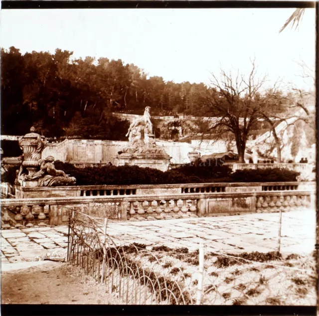 FRANCE Nîmes Les Jardins de La Fontaine, Photo Stereo Vintage Plaque Verre VR3L7