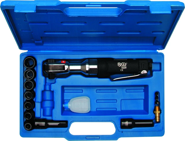 BGS Germany 1/2" Drive Reversible 1/4" Air Tool Ratchet Impact Metric Socket Set