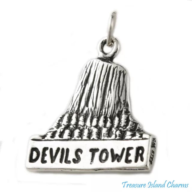 Devils Tower National Monument Wyoming 925 Solid Sterling Silver Charm Pendant