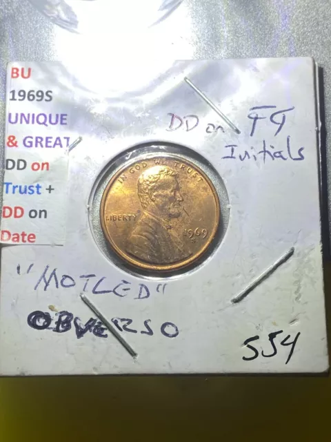 1969-S Lincoln Cent With GREAT Errors, these coins are in a BU condition #554