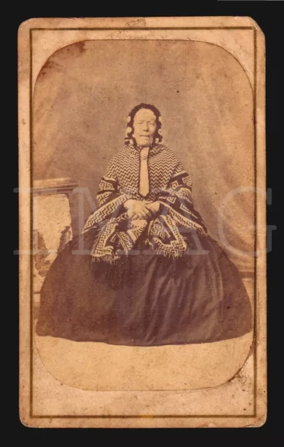 ETHNIC NATIVE INDIANS Chile River Plate wool textile CDV photo original c1870 RR