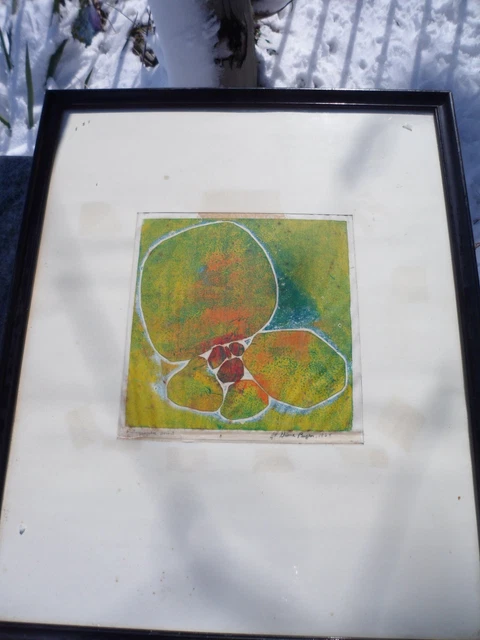 Vintage Diane Pugen Autographic Art Print 1964 Toronto Canada Abstract Signed