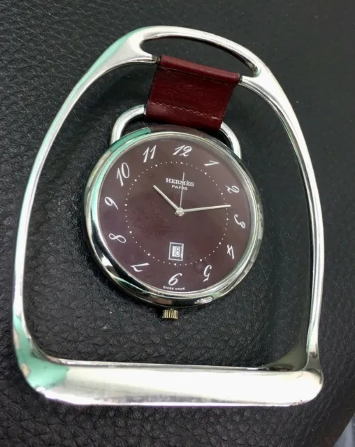 Orologio da tavolo o viaggio Table Watch Hermès Arceau con sveglia, anni ‘90 2
