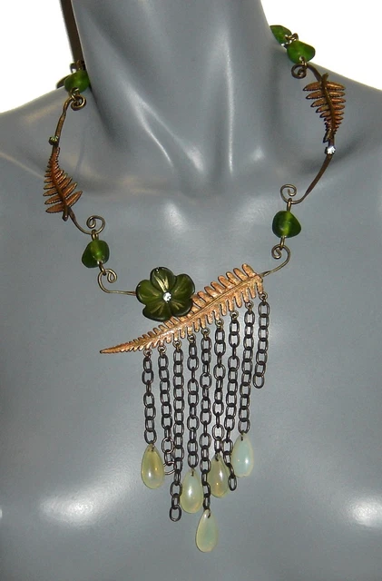 Collier Péridot Olivine Verte De Lanzarote Et Lave Des Canaries - 45 Cm Ras Du Cou - Neuf Sans étui