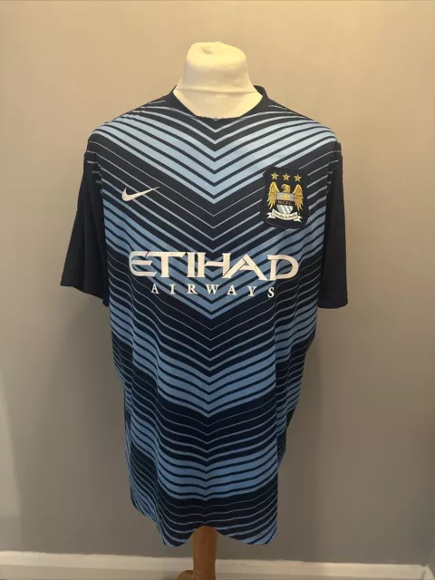 Manchester City Training Football Shirt Nike Blue Adults Mens Size XXL