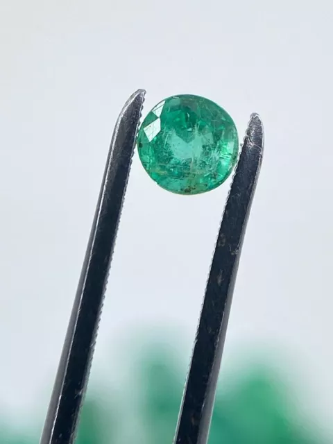 1.60 Carats Natural Green Emerald Pair 6 mm Round Faceted Loose Gemstones