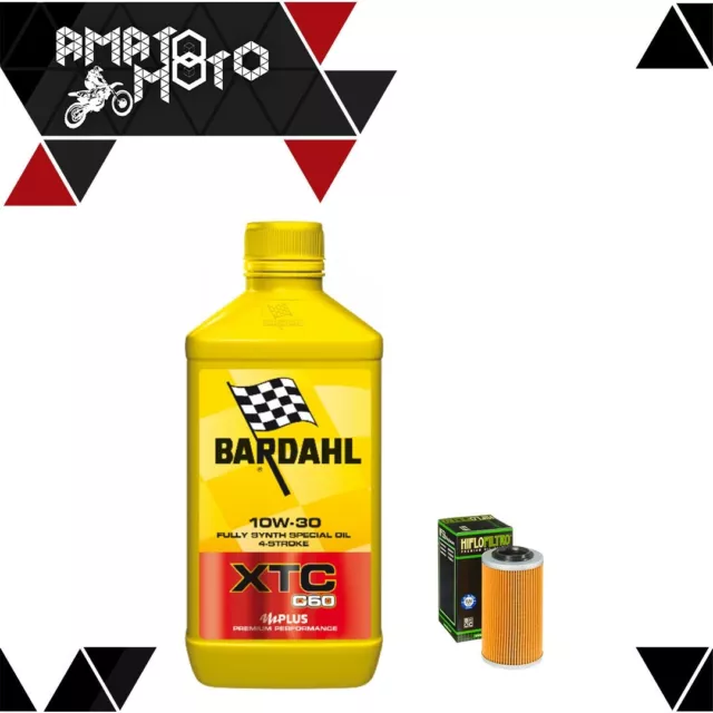 Kit Tagliando 1Litro Olio Moto Bardahl Xtc10W30+Filtro Hf556 Per Piaggio Vespa 3