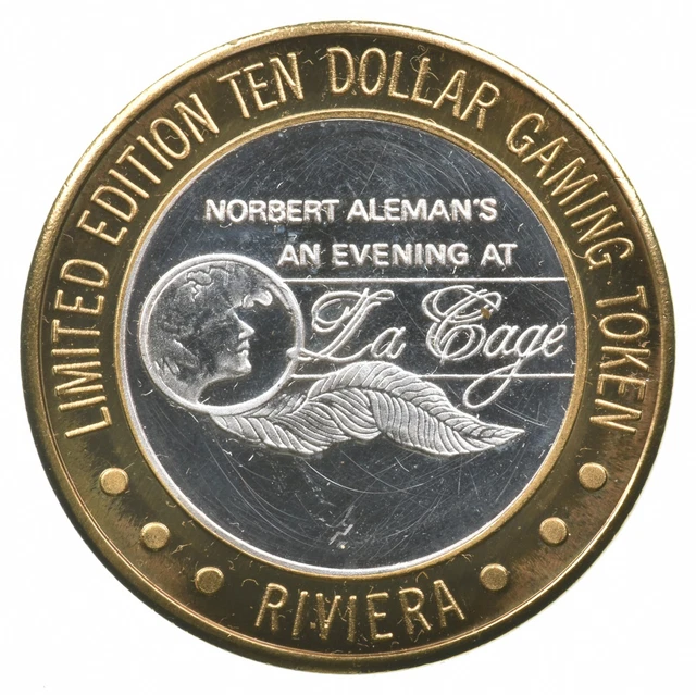 Riviera $10 Gaming Casino Token .999 SILVER Strike *792