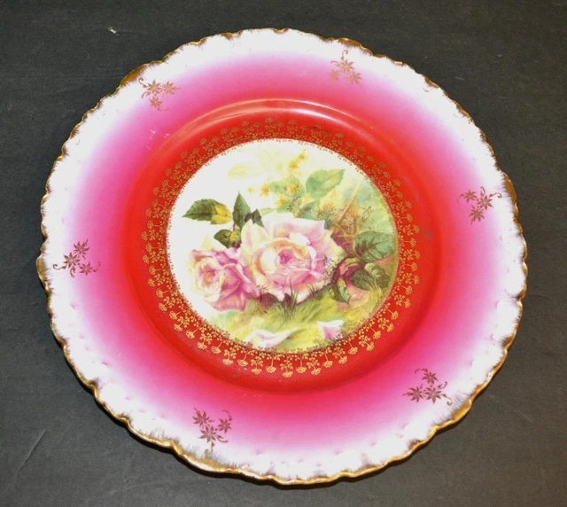 Beurrier Couvert Ancien Rosenthal Allemagne - Motif Roses Fleurs - Porcelaine