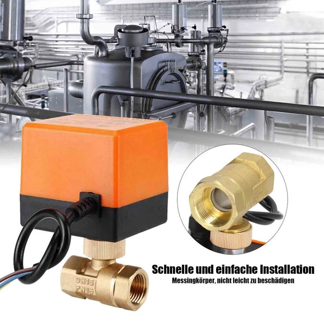 3 Wege Kugelhahn 1 Zoll 2-Wege 230V, DN25 Kugelventil Für