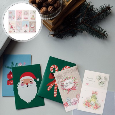 Biglietto di Auguri SXD 6Pezzo Biglietti di Auguri di Natale,Biglietto Auguri Natale con Buste e Adesivi,Biglietti di Buon Natale Assortiti,Divertenti Cartoline di Natale Invito Giallo 