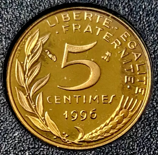Rare BE FDC 5 Centimes 1996 Col 4 Plis Marianne Coffret Belle épreuve