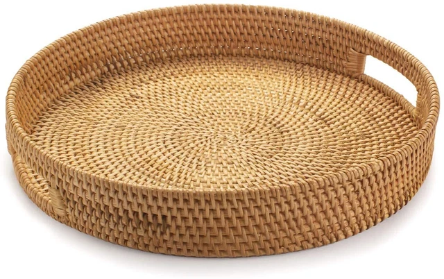 Plateau De Service Rotin Et Bois Zara Home - Marron