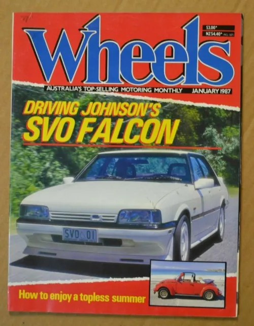 Wheels Jan 1987 Dick Johnson SVO Falcon, BMW 325i, Saab 900 EMS & 900i, Volvo 36