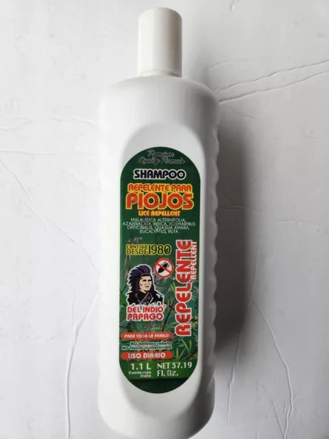 Shampoo Repelente Para Piojos Repelente Del Indio Pagago 1.1 Litro Romero,  Ruda