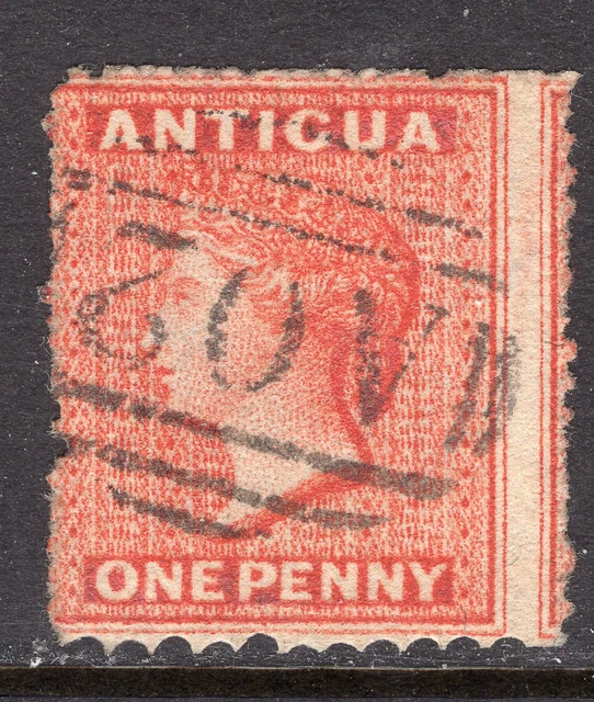 ANTIGUA  1863 used Fine SG 7 cv £30 nice A02 cancel Small star very orange shade