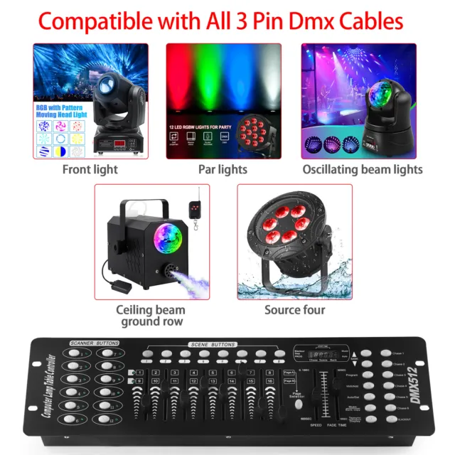 Controller 192CH DMX512 Stage Light Console Operator Universal Disco Party Show
