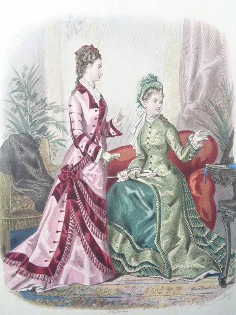 Gravure de mode ancienne 1860 | Marne Antic