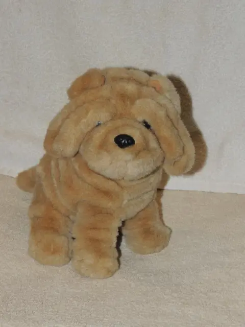 Cute SHAR PEI Stuffed Plush Puppy Dog A&A 1992 Wrinkles 9"
