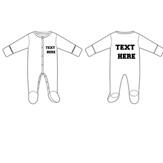 Personalised Custom Baby Name Vest Heart Baby Grow Bodysuit Reveal Announcement
