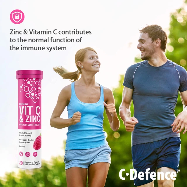 VITAMIN C 1000MG & Zinc 15Mg Raspberry Flavour Effervescent Tablets