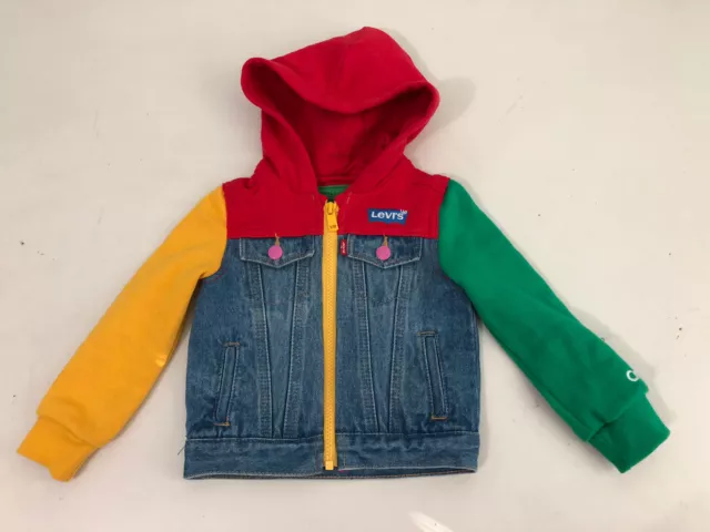Rare Red Green Yellow Denim Crayola Levis Jacket Toddler Child Girls 3T