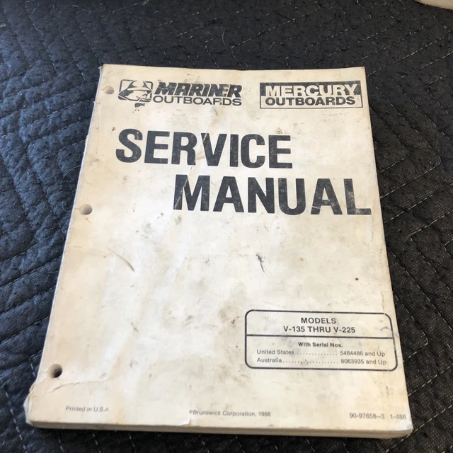 Mercury Outboard V-135 thru  V-225 Service Manual 90-97658-3
