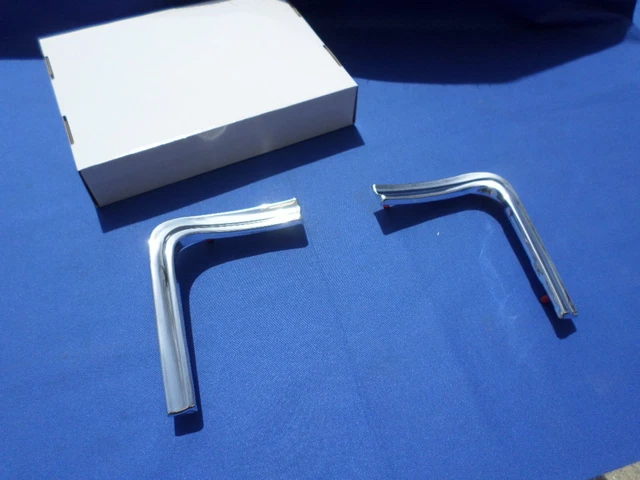 1966 Chevy Impala Grille Headlight Eyebrow Moldings - Pair (Left & Right) Polished Aluminum