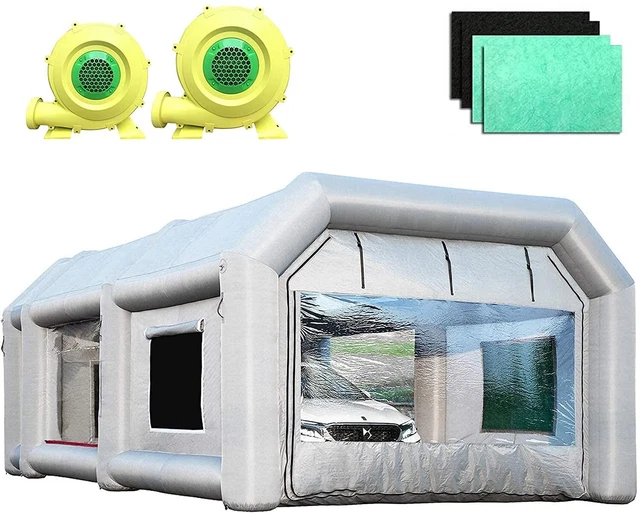 Sewinfla Professional Inflatable Paint Booth 26x15x10Ft with 2 Blowers 750W+950W
