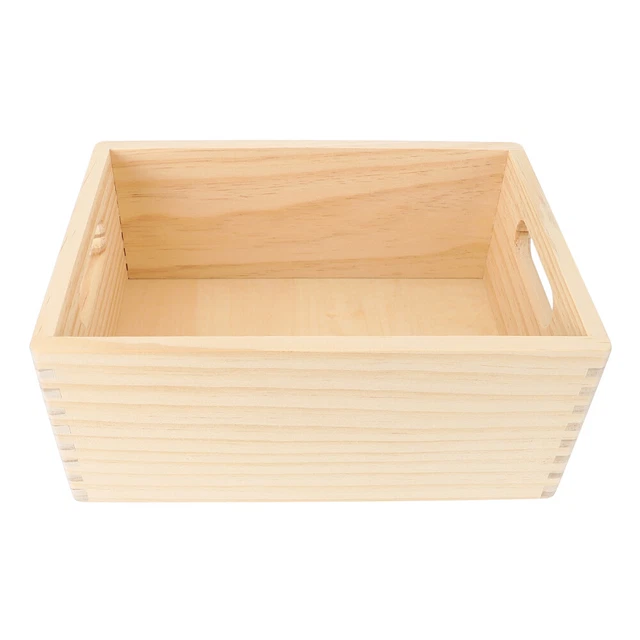 Caja de almacenamiento de cocina de madera 25.5X18.3X10.8CM maderas niño