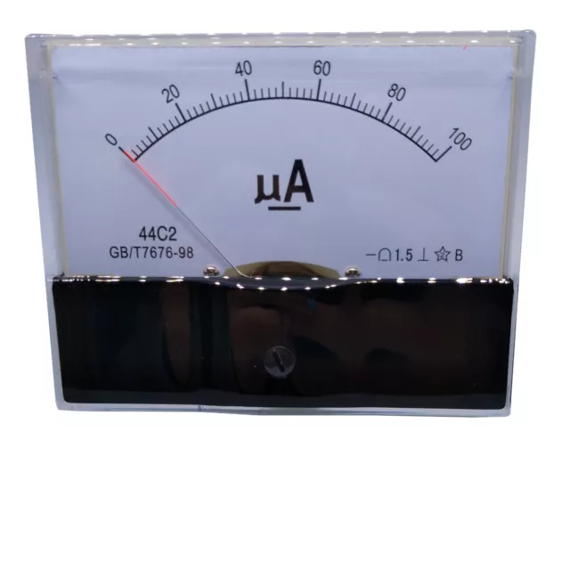 DC 0~100uA Klasse 1,5 Genauigkeit Analog Amperemeter Panel Meter Gauge 44C2