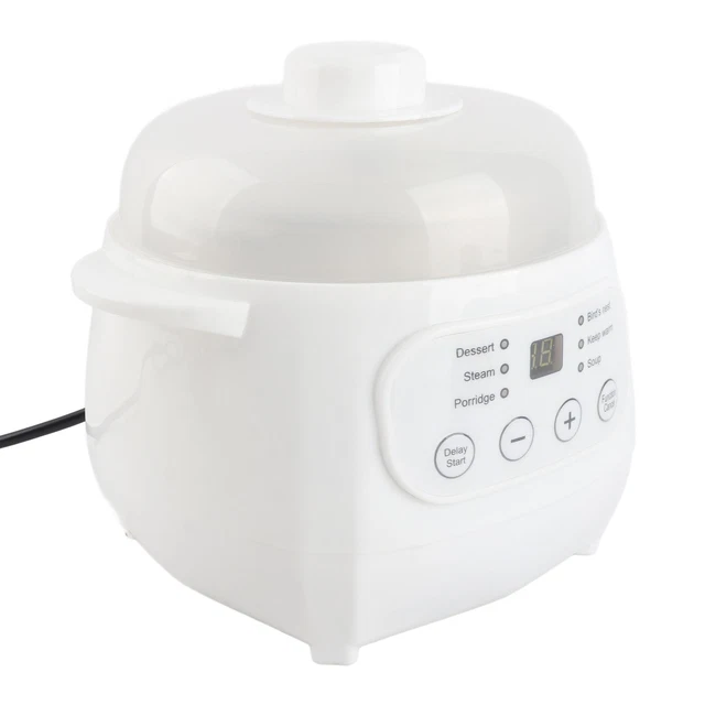 Stew Maker Plug In UK PLUG ELECTRIC Stew Pot 1L 200W Ceramic Liner Versatile Electric Stew ...