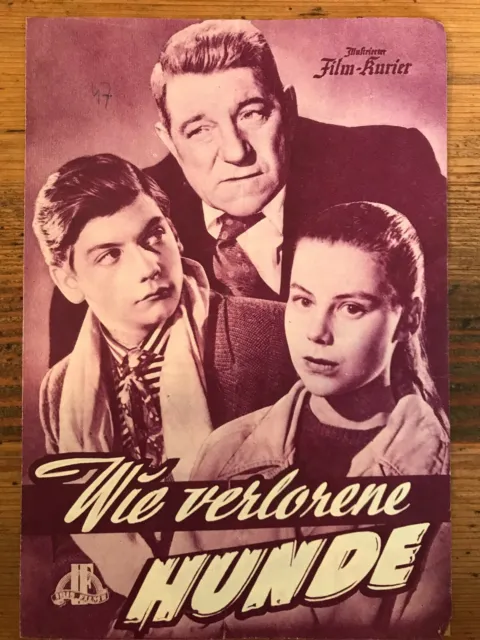 WIE VERLORENE HUNDE Film Programm  Film Kurier Österreich JEAN GABIN 1956