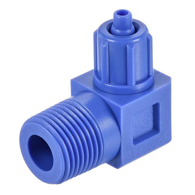 Tube Raccord G3/8 Mâle pour 6mm Tuyau POM 90 Degré Adaptateur Connecteur Bleu