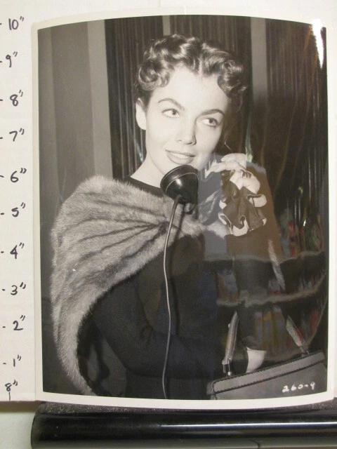 ABC TV show photo 1950s CONFLICT Joanna Barnes telephone mink stole Velvet Cage
