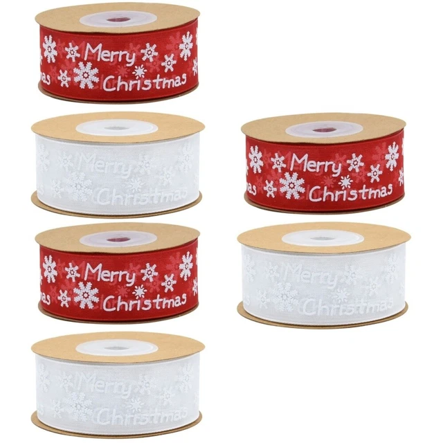 6 stücke Weihnachtsdesign Bänder Weihnachten Polyester Geschenk Geschenkbänder
