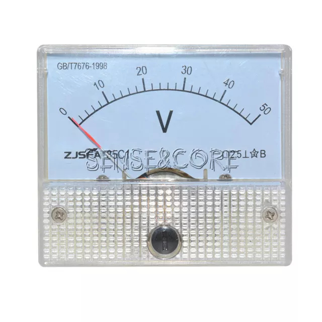 85C1 Analog Panel Meter Voltage Volt Meter Voltmeter White 50V Measure DC 0-50V